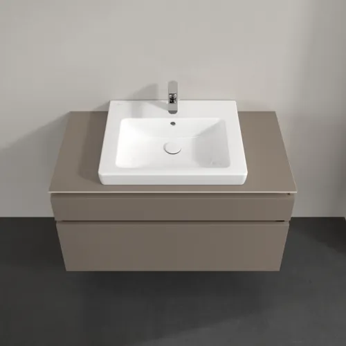 VILLEROY BOCH Legato toaletní skříňka, 2 výsuvy, 1000 x 550 x 500 mm, Truffle Grey / Truffle Grey #B68100VG, obrázek 4