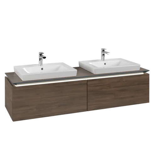 VILLEROY BOCH Legato toaletní skříňka, s osvětlením, 2 výsuvy, 1600 x 380 x 500 mm, Arizona Oak / Arizona Oak #B692L0VH
