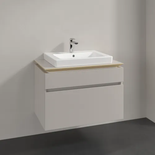 VILLEROY BOCH Legato toaletní skříňka, 2 výsuvy, 800 x 550 x 500 mm, Soft Grey / Soft Grey #B67900VK, obrázek 2