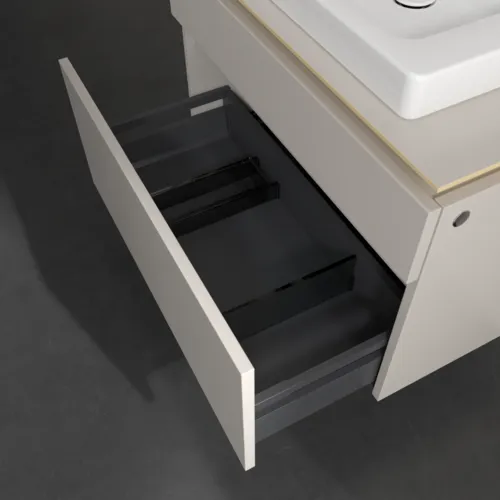 VILLEROY BOCH Legato toaletní skříňka, 2 výsuvy, 800 x 550 x 500 mm, Soft Grey / Soft Grey #B67900VK, obrázek 6