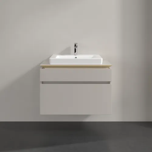 VILLEROY BOCH Legato toaletní skříňka, 2 výsuvy, 800 x 550 x 500 mm, Soft Grey / Soft Grey #B67900VK, obrázek 3