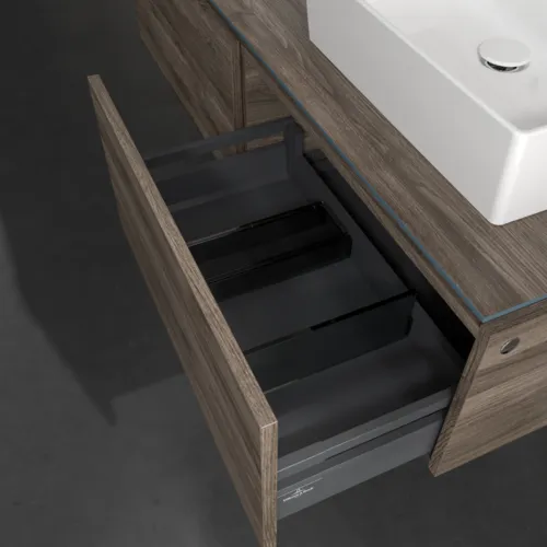 VILLEROY BOCH Legato toaletní skříňka, s osvětlením, 2 výsuvy, 1400 x 380 x 500 mm, Kamenný dub / Kamenný dub #B668L0RK, obrázek 5