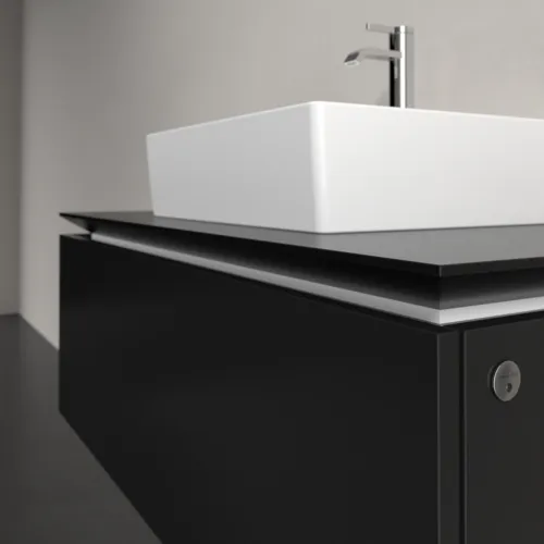 VILLEROY BOCH Legato toaletní skříňka, s osvětlením, 1 zásuvka, 1000 x 380 x 500 mm, černý matný lak / černý matný lak #B603L0PD, obrázek 4