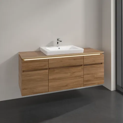 VILLEROY BOCH Legato toaletní skříňka, s osvětlením, 5 výsuvů, 1400 x 550 x 500 mm, dub Kansas / dub Kansas #B685L0RH, obrázek 2
