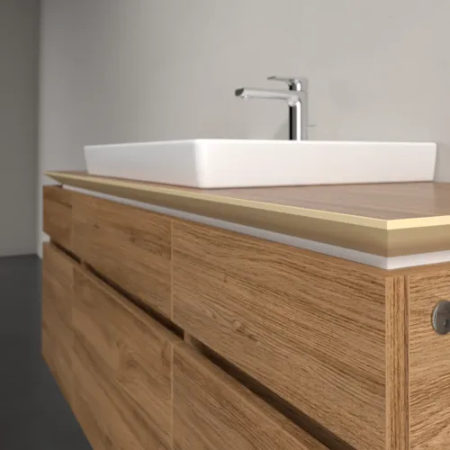 VILLEROY BOCH Legato toaletní skříňka, s osvětlením, 5 výsuvů, 1400 x 550 x 500 mm, dub Kansas / dub Kansas #B685L0RH, obrázek 4