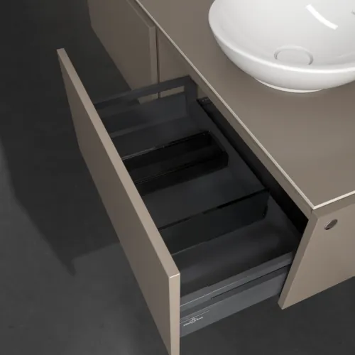 VILLEROY BOCH Legato toaletní skříňka, 2 výsuvy, 1400 x 380 x 500 mm, Truffle Grey / Truffle Grey #B58900VG, obrázek 6