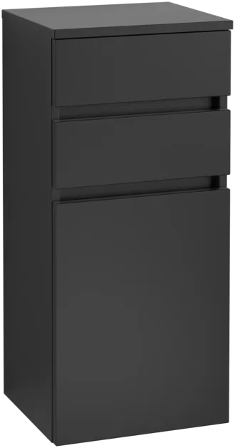 VILLEROY BOCH Boční skříňka Legato, 1 dvířka, 2 zásuvky, 400 x 870 x 350 mm, černý matný lak / černý matný lak #B72800PD