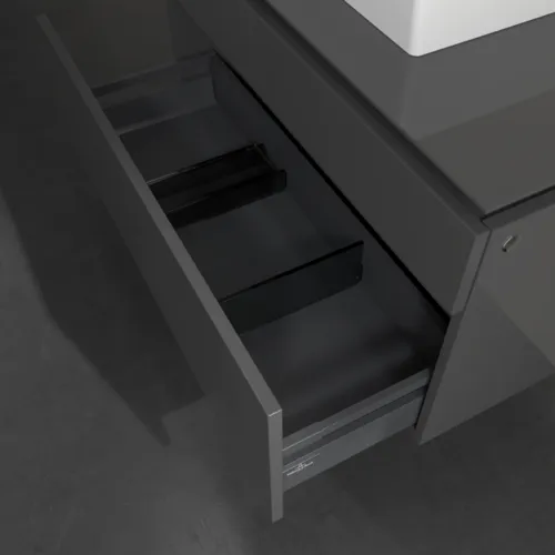 VILLEROY BOCH Legato toaletní skříňka, 2 výsuvy, 1000 x 550 x 500 mm, lesklá šedá / lesklá šedá #B60400FP, obrázek 6