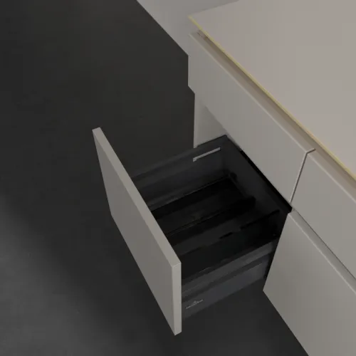 VILLEROY BOCH Legato toaletní skříňka, s osvětlením, 5 výsuvů, 1400 x 550 x 500 mm, Soft Grey / Soft Grey #B586L0VK, obrázek 5
