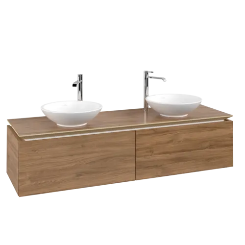 VILLEROY BOCH Legato toaletní skříňka, 2 výsuvy, 1600 x 380 x 500 mm, dub Kansas / dub Kansas #B59900RH