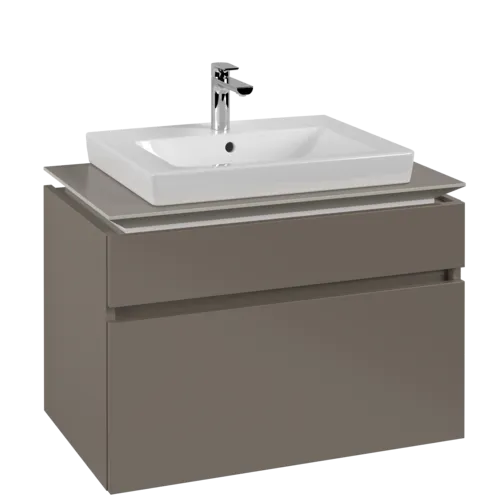 VILLEROY BOCH Legato toaletní skříňka, 2 výsuvy, 800 x 550 x 500 mm, Truffle Grey / Truffle Grey #B67900VG