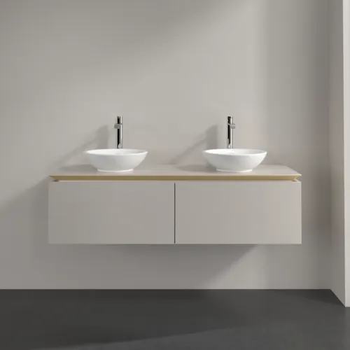 VILLEROY BOCH Legato toaletní skříňka, 2 výsuvy, 1400 x 380 x 500 mm, Soft Grey / Soft Grey #B59100VK, obrázek 3