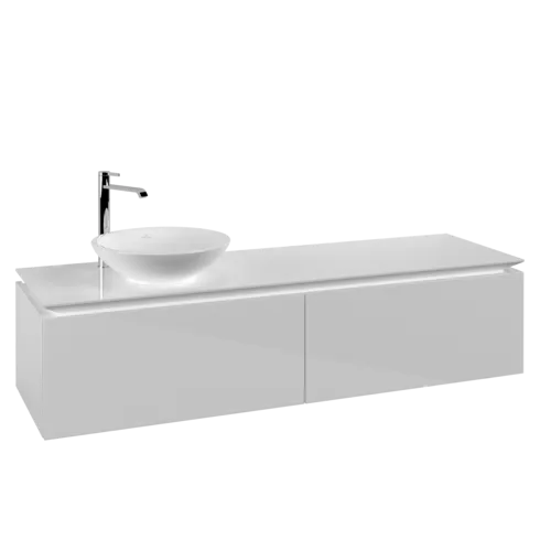 VILLEROY BOCH Legato toaletní skříňka, 2 výsuvy, 1600 x 380 x 500 mm, lesklá bílá / lesklá bílá #B59500DH