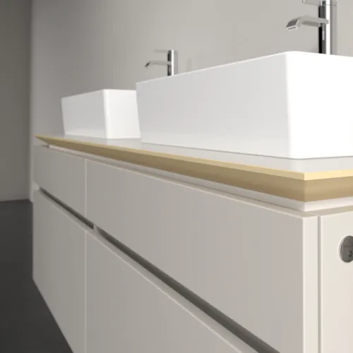 VILLEROY BOCH Legato toaletní skříňka, s osvětlením, 4 výsuvy, 1400 x 550 x 500 mm, Soft Grey / Soft Grey #B669L0VK, obrázek 4