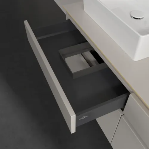 VILLEROY BOCH Legato toaletní skříňka, s osvětlením, 4 výsuvy, 1400 x 550 x 500 mm, Soft Grey / Soft Grey #B669L0VK, obrázek 6