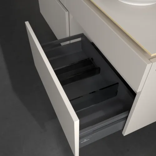VILLEROY BOCH Legato toaletní skříňka, s osvětlením, 4 výsuvy, 1400 x 550 x 500 mm, Soft Grey / Soft Grey #B590L0VK, obrázek 6