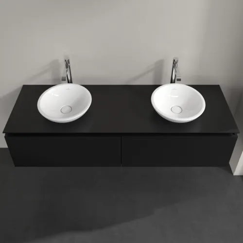 VILLEROY BOCH Legato toaletní skříňka, 2 výsuvy, 1600 x 380 x 500 mm, černý matný lak / černý matný lak #B59900PD, obrázek 4