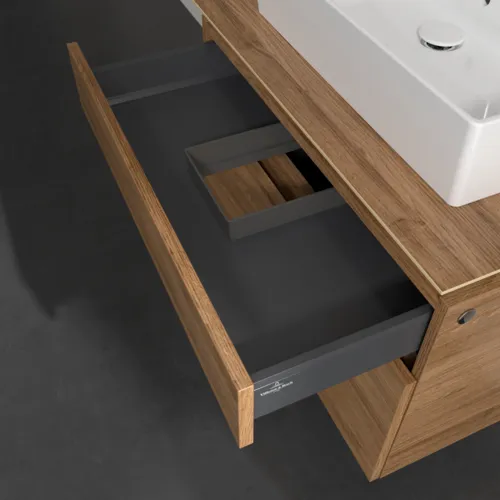 VILLEROY BOCH Legato toaletní skříňka, 2 výsuvy, 800 x 550 x 500 mm, dub Kansas / dub Kansas #B60200RH, obrázek 7