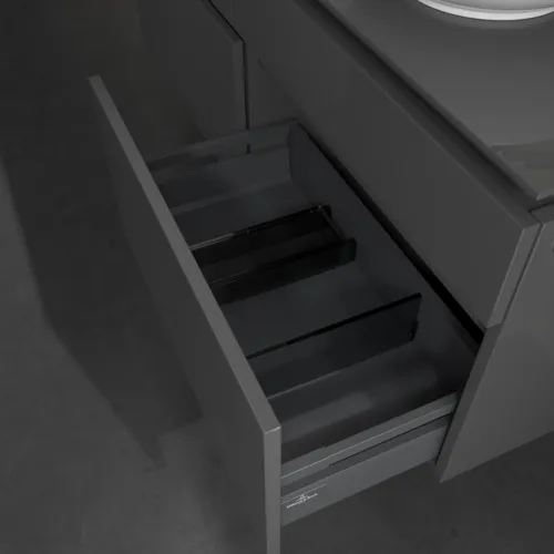 VILLEROY BOCH Legato toaletní skříňka, 4 výsuvy, 1400 x 550 x 500 mm, lesklá šedá / lesklá šedá #B59000FP, obrázek 7