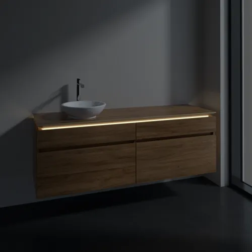 VILLEROY BOCH Legato toaletní skříňka, s osvětlením, 4 výsuvy, 1600 x 550 x 500 mm, dub Kansas / dub Kansas #B596L0RH, obrázek 3