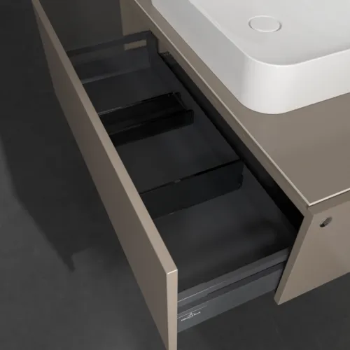 VILLEROY BOCH Legato toaletní skříňka, s osvětlením, 1 zásuvka, 1000 x 380 x 500 mm, Truffle Grey / Truffle Grey #B755L0VG, obrázek 5