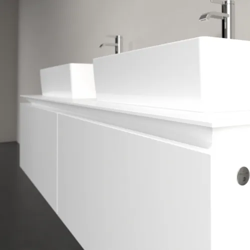 VILLEROY BOCH Legato toaletní skříňka, s osvětlením, 2 výsuvy, 1400 x 380 x 500 mm, bílá matná / bílá matná #B668L0MS, obrázek 4