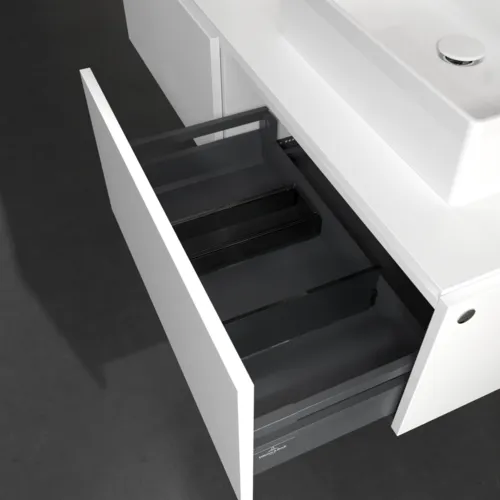 VILLEROY BOCH Legato toaletní skříňka, s osvětlením, 2 výsuvy, 1400 x 380 x 500 mm, bílá matná / bílá matná #B668L0MS, obrázek 5