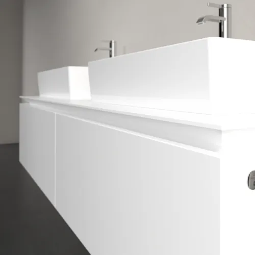 VILLEROY BOCH Legato toaletní skříňka, s osvětlením, 2 výsuvy, 1600 x 380 x 500 mm, bílá matná / bílá matná #B676L0MS, obrázek 4