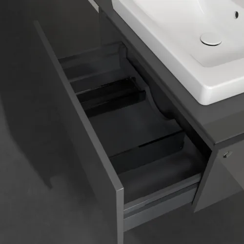 VILLEROY BOCH Legato toaletní skříňka, 1 zásuvka, 800 x 380 x 500 mm, lesklá šedá / lesklá šedá #B67800FP, obrázek 6