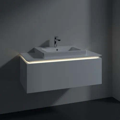 VILLEROY BOCH Legato toaletní skříňka, s osvětlením, 1 zásuvka, 1000 x 380 x 500 mm, bílá matná / bílá matná #B680L0MS, obrázek 3