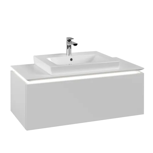 VILLEROY BOCH Legato toaletní skříňka, s osvětlením, 1 zásuvka, 1000 x 380 x 500 mm, bílá matná / bílá matná #B680L0MS
