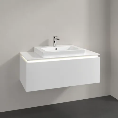 VILLEROY BOCH Legato toaletní skříňka, s osvětlením, 1 zásuvka, 1000 x 380 x 500 mm, bílá matná / bílá matná #B680L0MS, obrázek 2