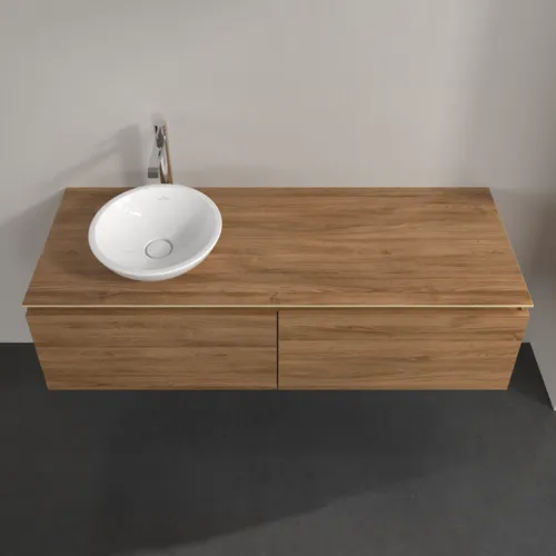 VILLEROY BOCH Legato toaletní skříňka, 2 výsuvy, 1400 x 380 x 500 mm, dub Kansas / dub Kansas #B58700RH, obrázek 4