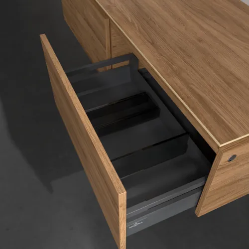 VILLEROY BOCH Legato toaletní skříňka, 2 výsuvy, 1400 x 380 x 500 mm, dub Kansas / dub Kansas #B58700RH, obrázek 6