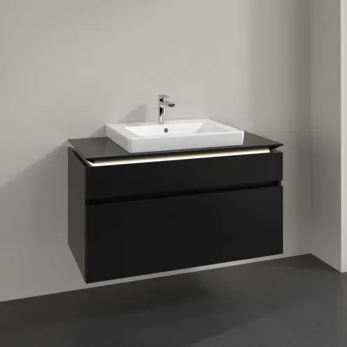 VILLEROY BOCH Legato toaletní skříňka, s osvětlením, 2 výsuvy, 1000 x 550 x 500 mm, černý matný lak / černý matný lak #B681L0PD, obrázek 2