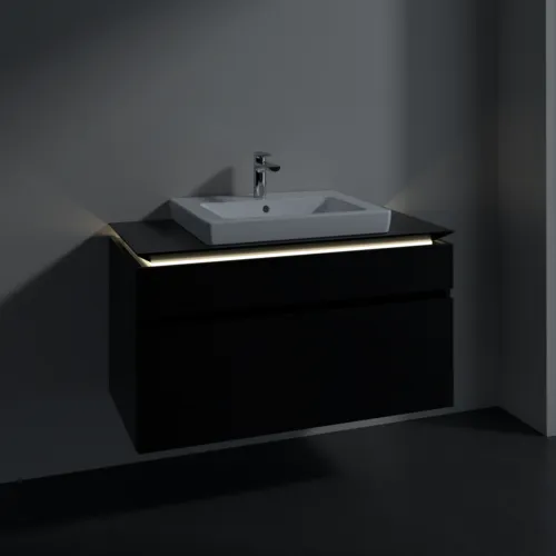 VILLEROY BOCH Legato toaletní skříňka, s osvětlením, 2 výsuvy, 1000 x 550 x 500 mm, černý matný lak / černý matný lak #B681L0PD, obrázek 3