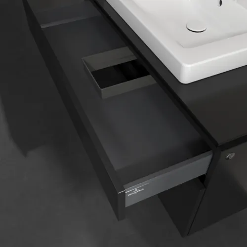 VILLEROY BOCH Legato toaletní skříňka, s osvětlením, 2 výsuvy, 1000 x 550 x 500 mm, černý matný lak / černý matný lak #B681L0PD, obrázek 6
