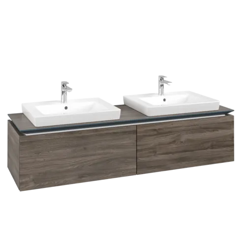 VILLEROY BOCH Legato toaletní skříňka, 2 výsuvy, 1600 x 380 x 500 mm, Kamenný dub / Kamenný dub #B69200RK