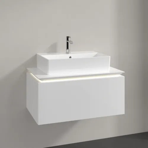 VILLEROY BOCH Legato toaletní skříňka, s osvětlením, 1 zásuvka, 800 x 380 x 500 mm, lesklá bílá / lesklá bílá #B601L0DH, obrázek 2