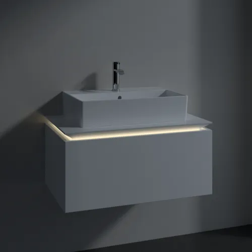 VILLEROY BOCH Legato toaletní skříňka, s osvětlením, 1 zásuvka, 800 x 380 x 500 mm, lesklá bílá / lesklá bílá #B601L0DH, obrázek 3