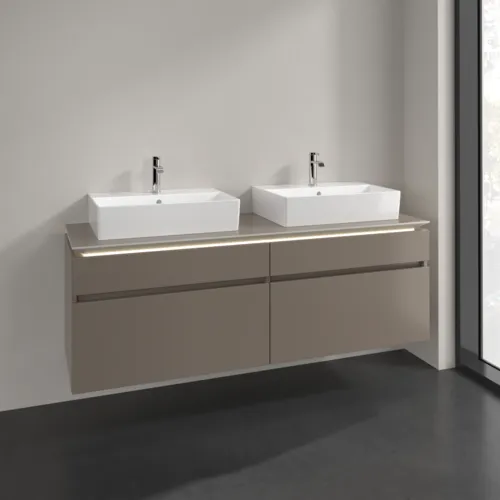 VILLEROY BOCH Legato toaletní skříňka, s osvětlením, 4 výsuvy, 1600 x 550 x 500 mm, Truffle Grey / Truffle Grey #B677L0VG, obrázek 2