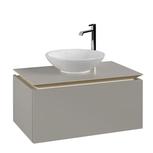 VILLEROY BOCH Legato toaletní skříňka, 1 zásuvka, 800 x 380 x 500 mm, Soft Grey / Soft Grey #B60100VK