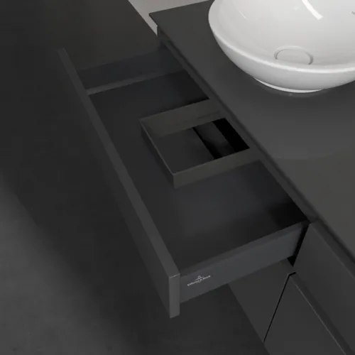 VILLEROY BOCH Legato toaletní skříňka, s osvětlením, 4 výsuvy, 1400 x 550 x 500 mm, lesklá šedá / lesklá šedá #B588L0FP, obrázek 6
