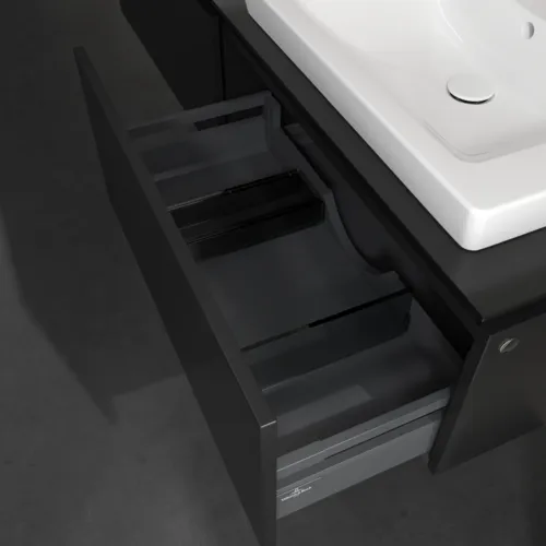 VILLEROY BOCH Legato toaletní skříňka, 2 výsuvy, 1600 x 380 x 500 mm, černý matný lak / černý matný lak #B69200PD, obrázek 6