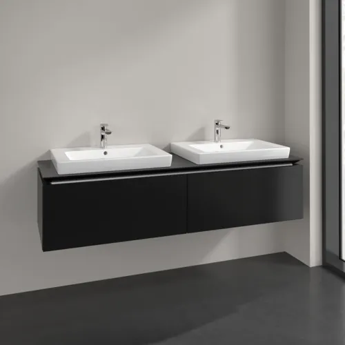 VILLEROY BOCH Legato toaletní skříňka, 2 výsuvy, 1600 x 380 x 500 mm, černý matný lak / černý matný lak #B69200PD, obrázek 2