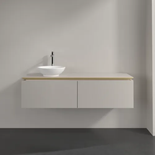 VILLEROY BOCH Legato toaletní skříňka, 2 výsuvy, 1400 x 380 x 500 mm, Soft Grey / Soft Grey #B58700VK, obrázek 3