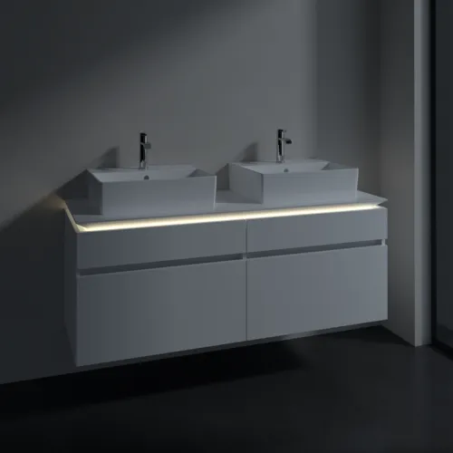 VILLEROY BOCH Legato toaletní skříňka, s osvětlením, 4 výsuvy, 1400 x 550 x 500 mm, bílá matná / bílá matná #B669L0MS, obrázek 3
