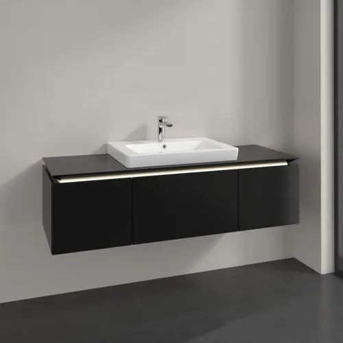 VILLEROY BOCH Legato toaletní skříňka, s osvětlením, 3 výsuvy, 1200 x 380 x 500 mm, černý matný lak / černý matný lak #B682L0PD, obrázek 2