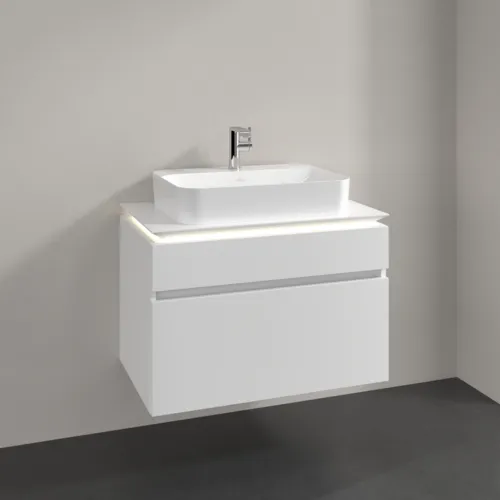 VILLEROY BOCH Legato toaletní skříňka, s osvětlením, 2 výsuvy, 800 x 550 x 500 mm, bílá matná / bílá matná #B754L0MS, obrázek 2