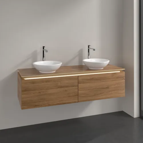 VILLEROY BOCH Legato toaletní skříňka, s osvětlením, 2 výsuvy, 1400 x 380 x 500 mm, dub Kansas / dub Kansas #B591L0RH, obrázek 2
